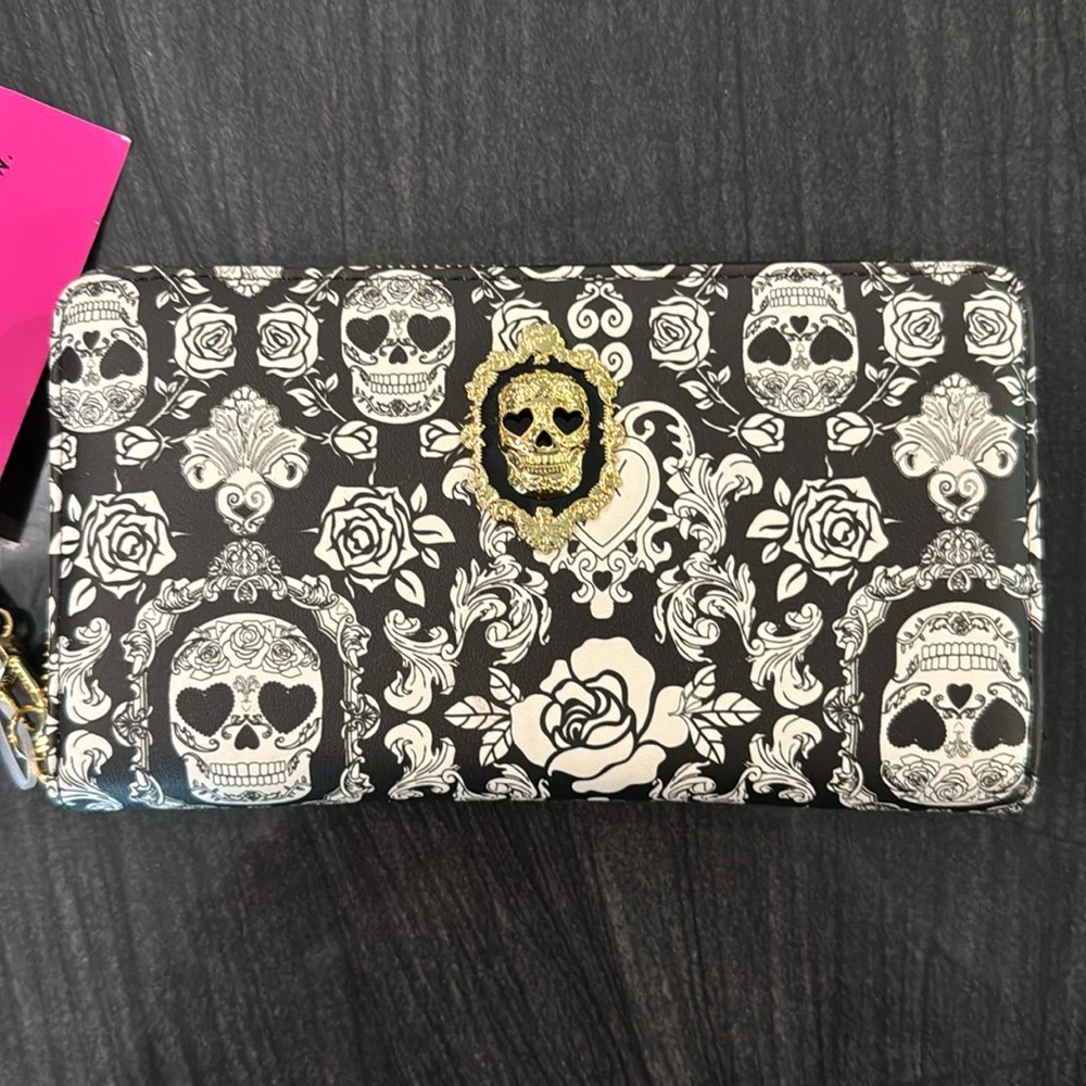 Betsey Johnson Skull Strap Wallet